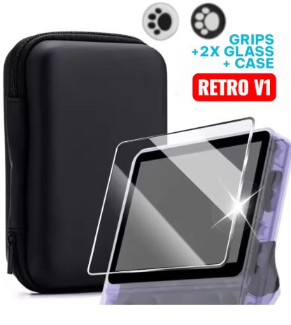 RETRO CASE + 2X GLASS+ THUMB GRIPS